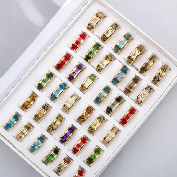 Natural Shells Rings in Different Colors of Stainless Steel for Women price in Pakistan
