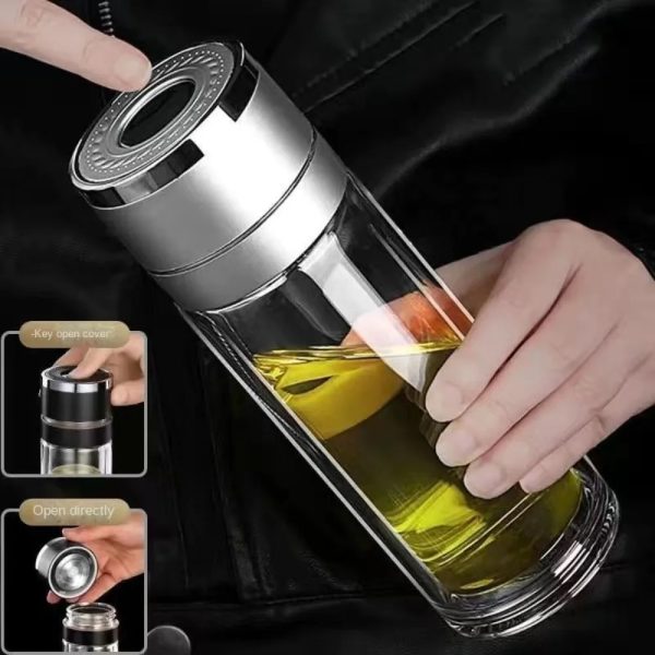 400ML Leak-Proof Tea Bottle with Filter for Office & Travel