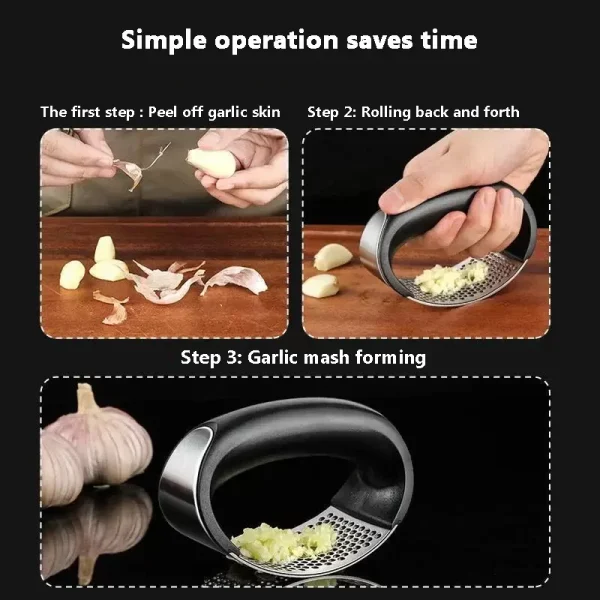 Garlic Press Crusher Chopping Tool – Mincer, Masher, and Chopper for Effortless Garlic Prep