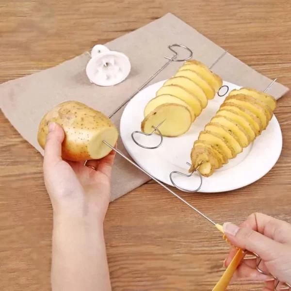 Potato Spiral Cutter Potato Tower Making Machine