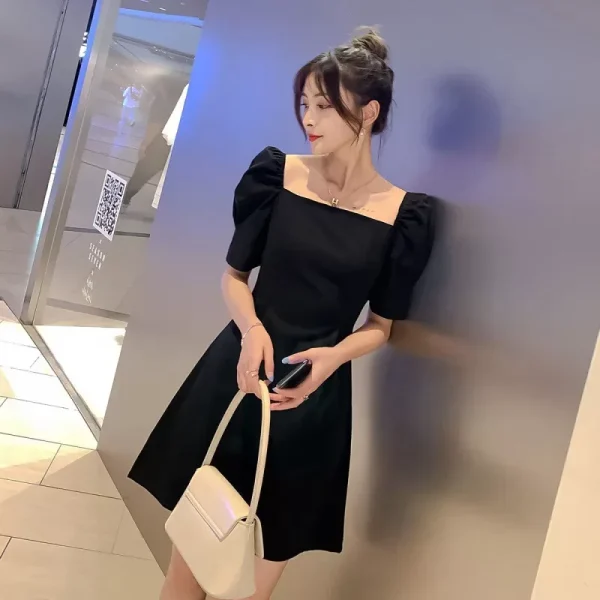 New 2024 Short Sleeve Korean Dress for Office Ladies price in Pakistan