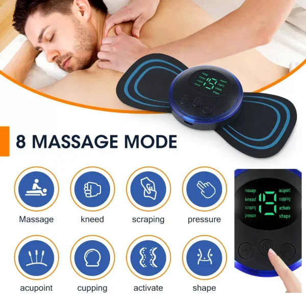 EMS Muscle Massage Stimulator Low Frequency Instrument Back Cervical Calf Patches Pain