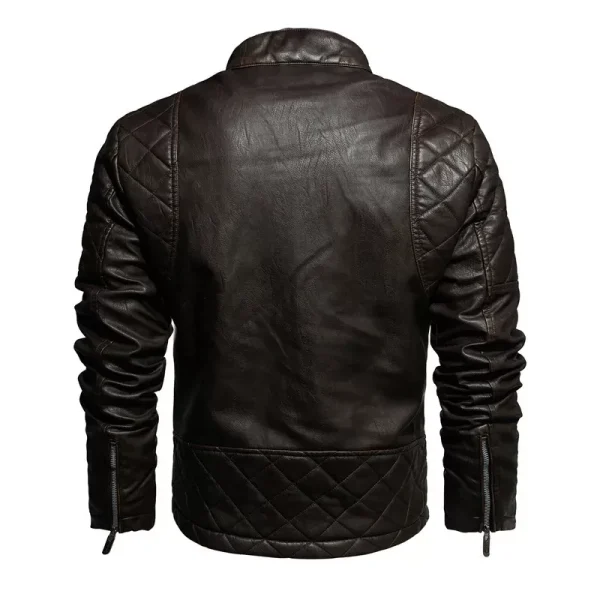 winter leather jacket, washed PU leather, European and American style jacket