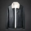 High Quality Men Leather Bomber Jacket Fleece Genuine Business Real Leather Flights Jacket - Image 3