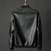 Men New Leather Jacket Motorcycle Jacket Men Black Biker PU Baseball Jacket Plus Fashion Causal - Image 3