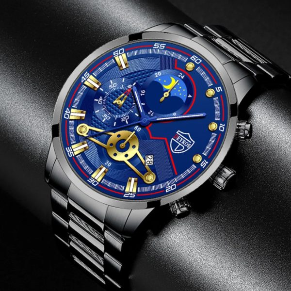 Reloj Hombre Men’s Luxury 3-Piece Business Watches Mens Full Calendar Leisure Sports Watch Men Stainless Steel Quartz WishWatch