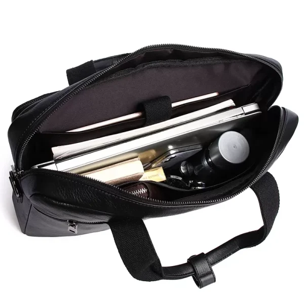 Genuine Leather Briefcase Men Business Handbag