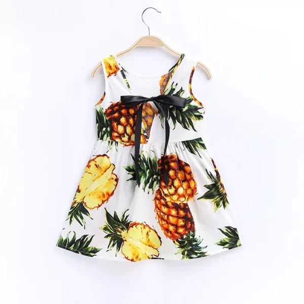 2024 Summer Girls Print Binding Rope Dress price in Pakistan