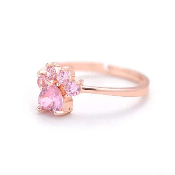 Cute Cartoon Cat’s Paw Crystal Engagement Design Hot Sale Rings For Women