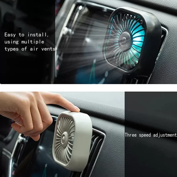 Powerful USB Light Creative Low Noise Fan – Mini Car Air Outlet Cooling Fan