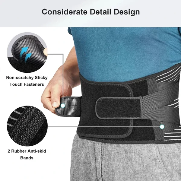 Lumbar Support Belt with 16-hole Mesh for Lower Back Pain Relief