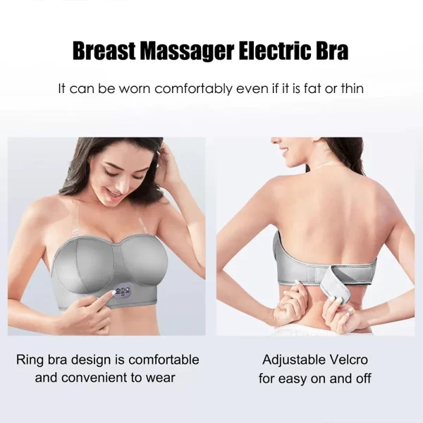 Electric Vibration Breast Massage Bra Infrared Heating Chest Massager