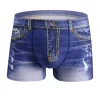 Denim cotton underwear men sexy mens boxers 3D Print jean boxer shorts Cowboy