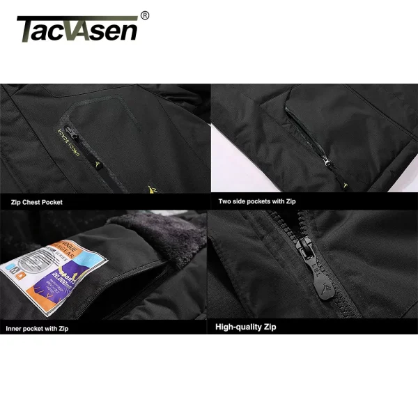 Winter Fleece Lined Jacket Men’s Fleece Lining Coats Thermal Warm Jacket Hikingt Walking Jacke