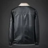 High Quality Men Leather Bomber Jacket Fleece Genuine Business Real Leather Flights Jacket - Image 4