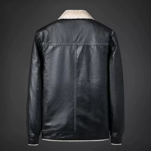 High Quality Men Leather Bomber Jacket Fleece Genuine Business Real Leather Flights Jacket