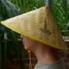 Chinese Retro Bamboo Rattan Fisherman Hat Handmade Weave Straw Bucket Hat Tourism Rain Dance Props Cone Fishing Sunshade Hat - Image 5
