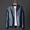 Men New Leather Jacket Motorcycle Jacket Men Black Biker PU Baseball Jacket Plus Fashion Causal - Image 4