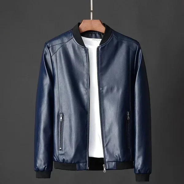 Men New Leather Jacket Motorcycle Jacket Men Black Biker PU Baseball Jacket Plus Fashion Causal