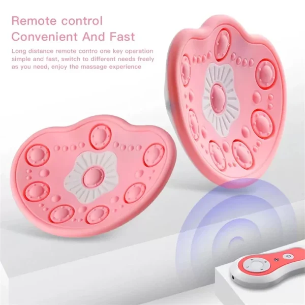 Electric Breast Massager Wireless Remote Vibration Hot Compress