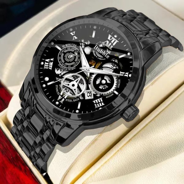 UTHAI L93 Watch For Men Trendy High end Light Luxury Versatile Quartz Watches Glow Waterproof Roman Hollow Male’s Clock Watch