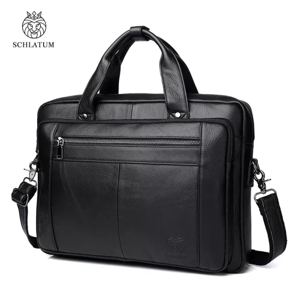 Genuine Leather Briefcase Men Business Handbag