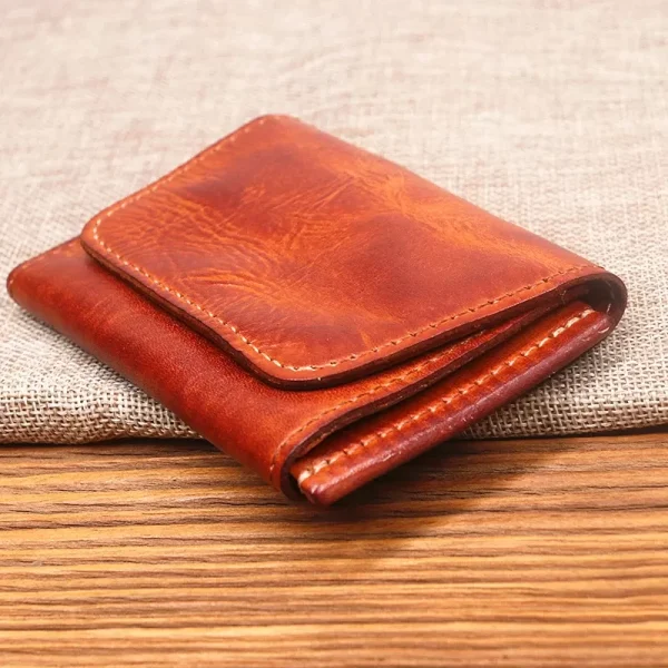 2024 Genuine Leather Wallet For Men | Male Vintage Cowhide Short Small Men’s Purse