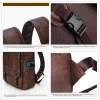 Fashion Leather Men Backpack Business Male 15.6" Laptop Bag | Premium Quality Leather Backpack - Pakistan - Image 4