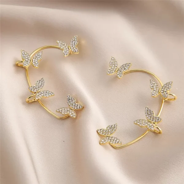 Silver Plated Metal Leaf Butterfly Clip Earrings for Women in Pakistan
