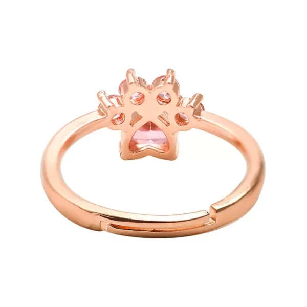 Cute Cartoon Cat’s Paw Crystal Engagement Design Hot Sale Rings For Women