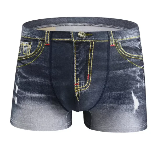 Denim cotton underwear men sexy mens boxers 3D Print jean boxer shorts Cowboy