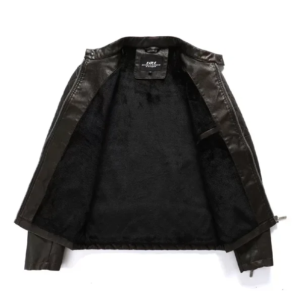 winter leather jacket, washed PU leather, European and American style jacket