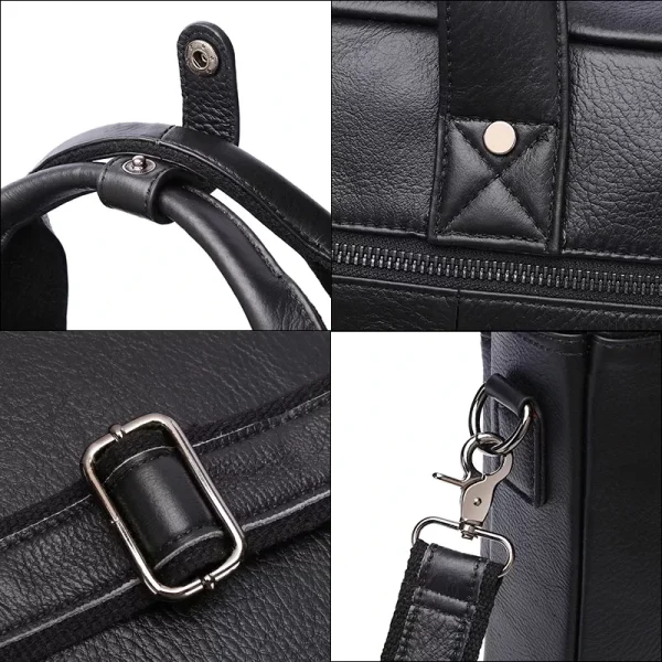 Genuine Leather Briefcase Men Business Handbag