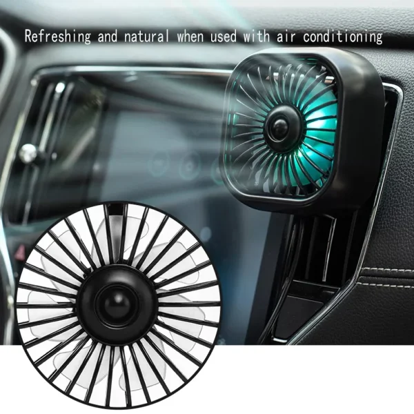 Powerful USB Light Creative Low Noise Fan – Mini Car Air Outlet Cooling Fan