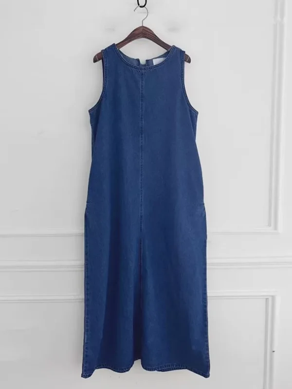 Korean Back Loose A-line Undershirt Denim Dresses