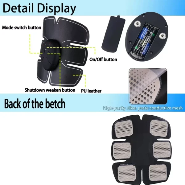Wireless EMS Muscle Stimulator Toner ABS Abdominal Hip Trainer Weight Los