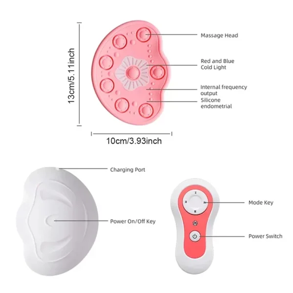 Electric Breast Massager Wireless Remote Vibration Hot Compress
