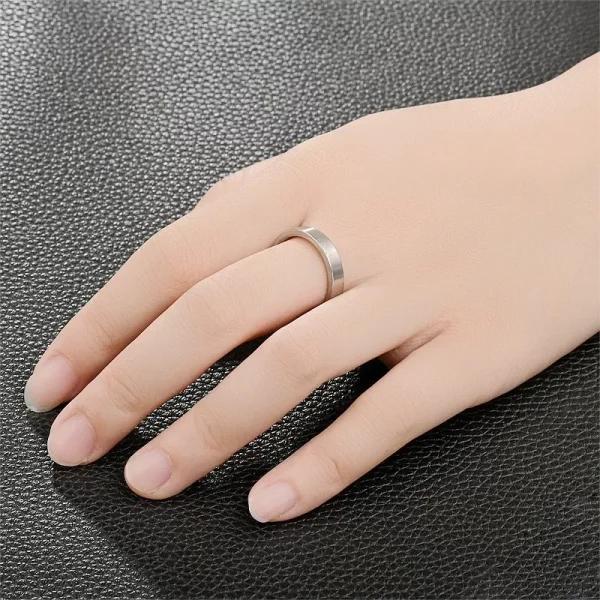 Women Ring Simple Stainless Steel Couple Jewelry