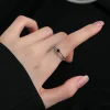 Sterling Silver Black Zircon Wheat Leaf Ring | Double Layer Party Jewelry - Image 2