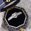 Sterling Silver Hollow Heart Double Layer Diamond Promise Rings For Couple