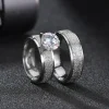 Golden Titanium Steel Romantic Wedding Ring - Image 3