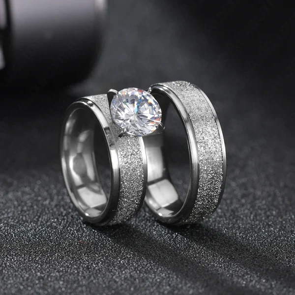 Golden Titanium Steel Romantic Wedding Ring