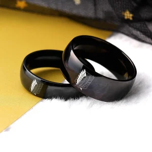 black titanium steel couple ring-for women