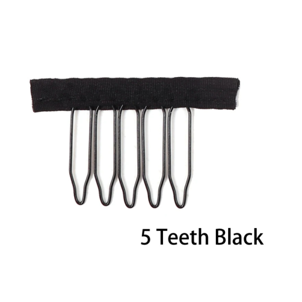 Nunify 12-24Pcs/Lot Black Wig Comb Clips With Steel Tooth Polyester Cloth Wig Accessories Styling Tools Convenient For Hair