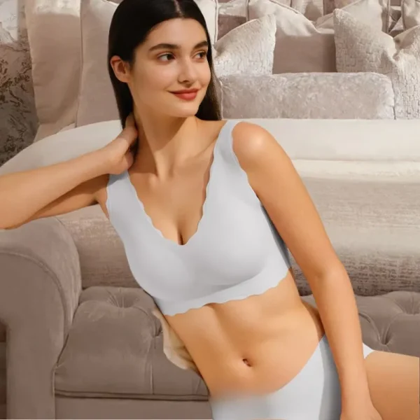 Comfortable Deep V Wireless Bra for Women – No Underwire
