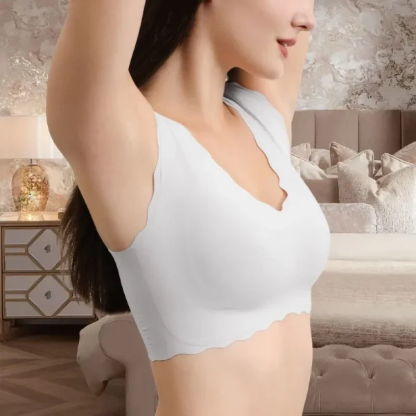 Comfortable Deep V Wireless Bra for Women – No Underwire