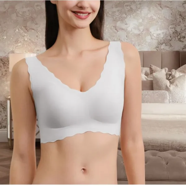 Comfortable Deep V Wireless Bra for Women – No Underwire