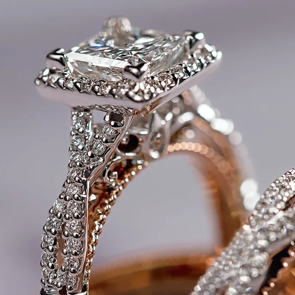 Charm Couple Rings Men Stainless Steel Rings Rhinestones Zircon Women
