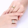 Couple Rings - Women Exquisite Rhinestones Zirconia Rings Set Simple Stainless Steel Men Ring Fashion Jewelry For Lover Gifts - Image 5