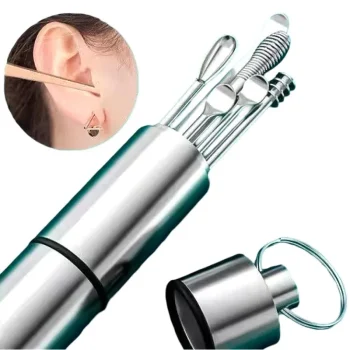 6pcs Stainless Steel Ear Wax Removal Tool Set with Case